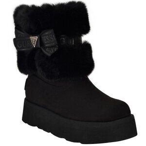 Guess Women's Denla Cold Weather Faux Fur Cozy Booties